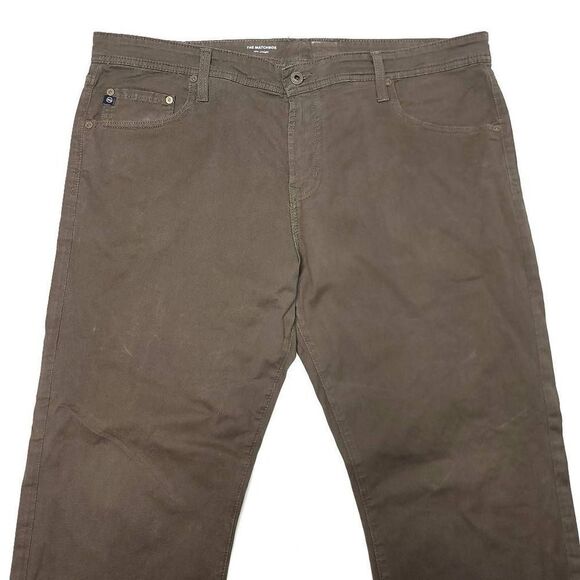 AG Adriano Goldschmied The Matchbox Pants Mens 40x29 Olive Slim Stretch EUC - Picture 2 of 7